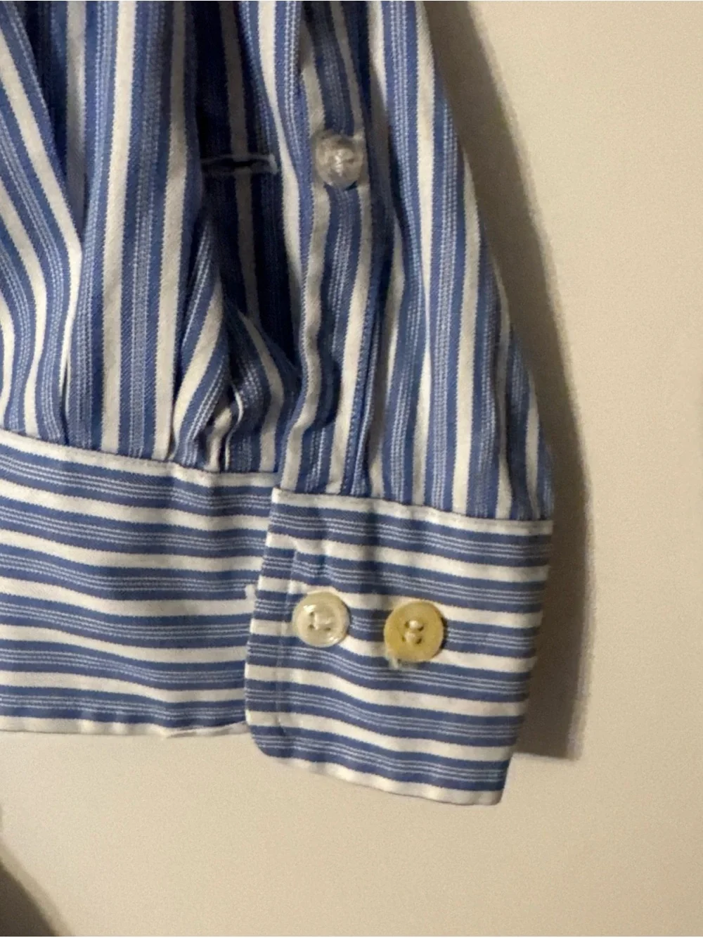 Polo Ralph Lawrence Classic Button-Down Striped Dress Shirt - Blue/White